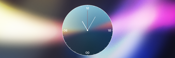 gradient clock, meant to represent the sunrise & sunset on a 24h clock