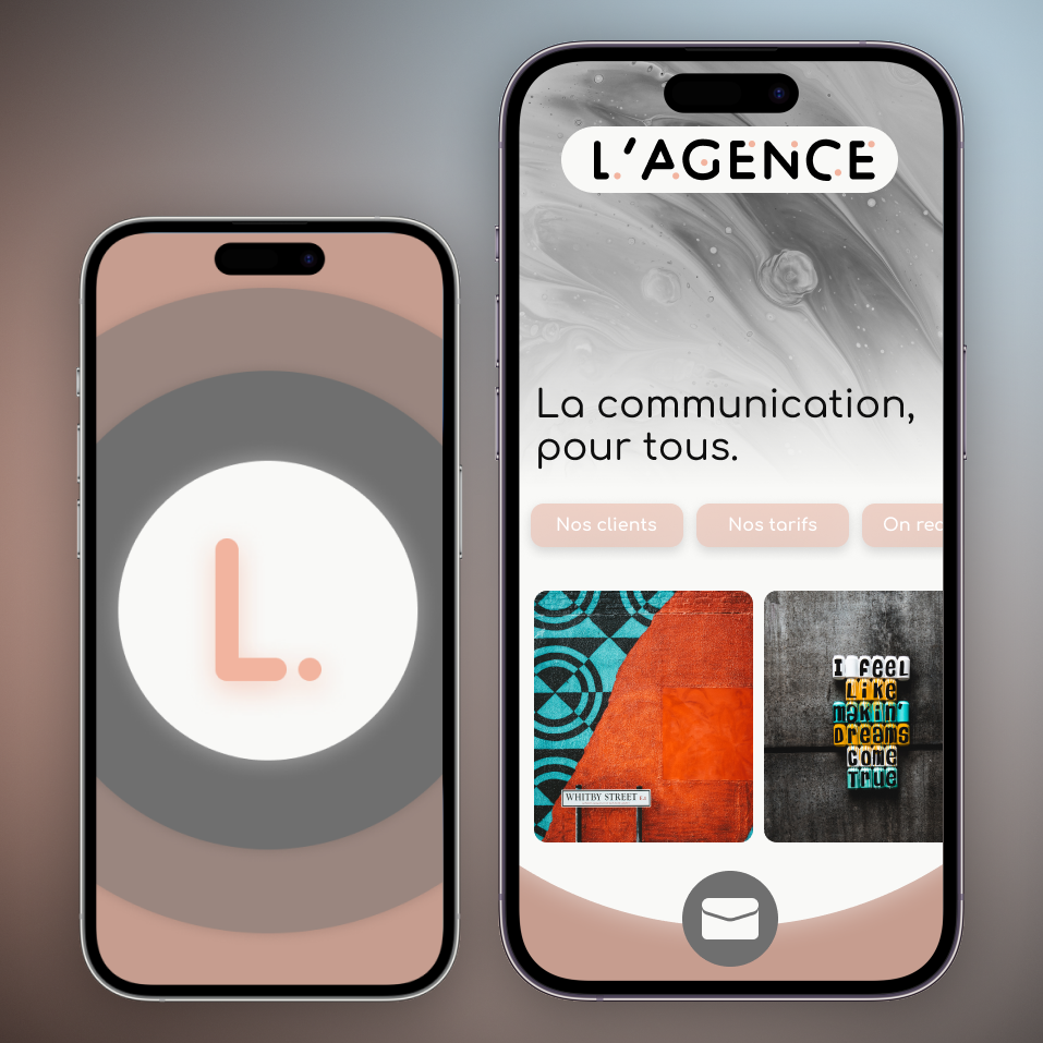 Design d'application mobile d'agence de communication