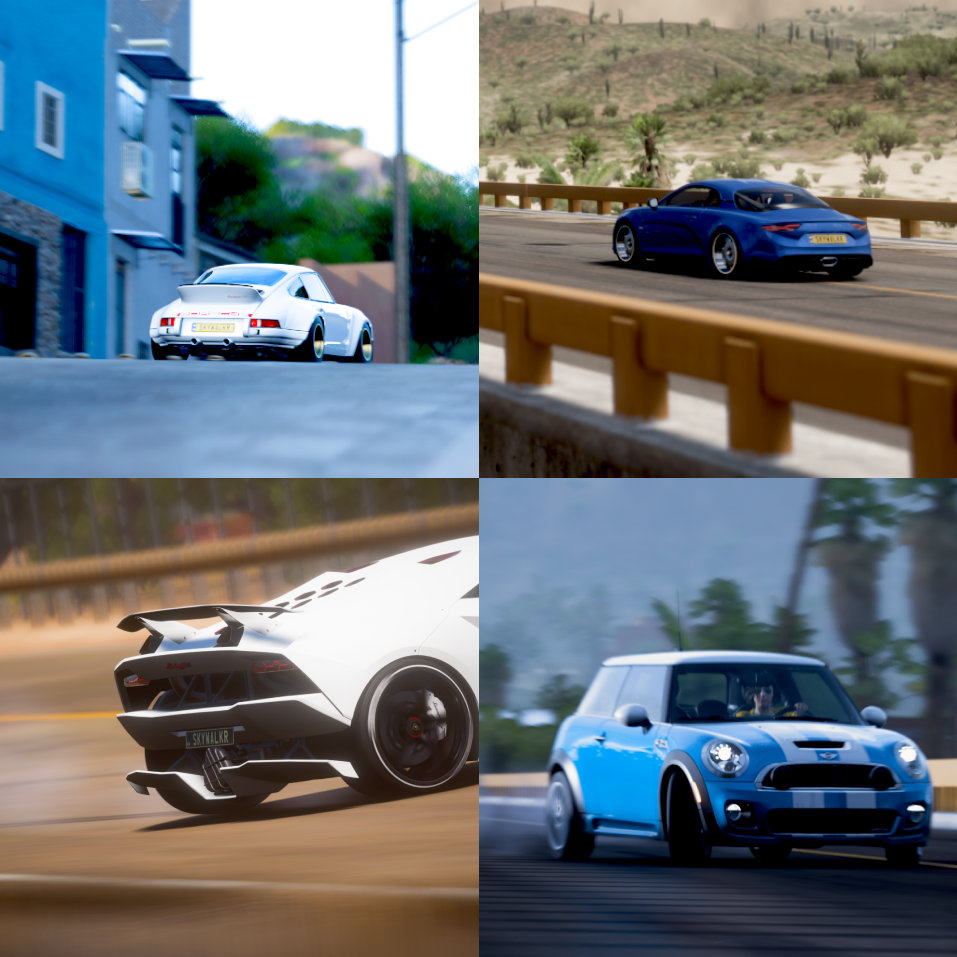 4 photographies de voiture de sport